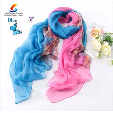 Lingshang 2015 new fashion design spring autumn silk women's thin silk scarf long beach wear fashion sunscreen scarf